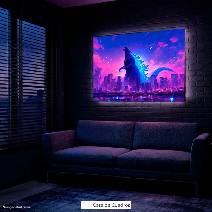 Cuadro Led Godzilla